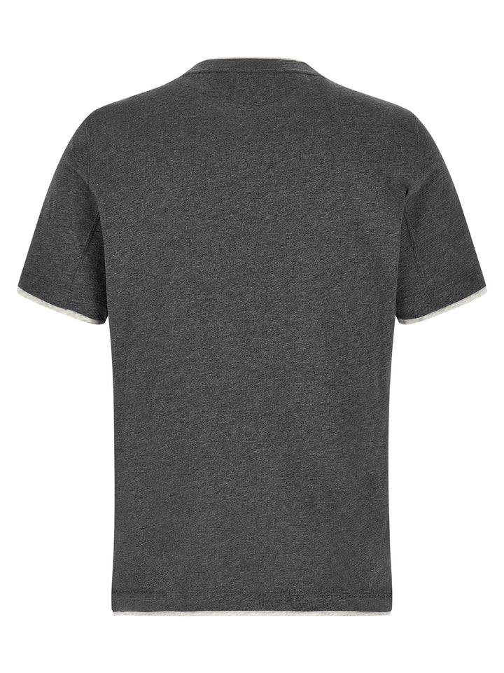 Brunello Cucinelli Gray Cotton T-Shirt