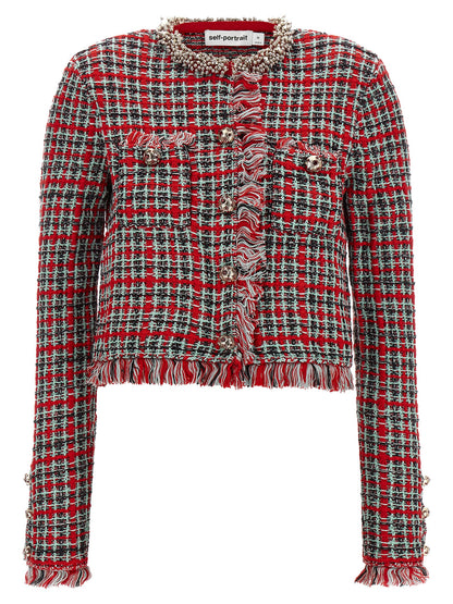 Self-Portrait Multicolor Cotton Full-Length Jacket
