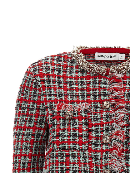 Self-Portrait Multicolor Cotton Full-Length Jacket