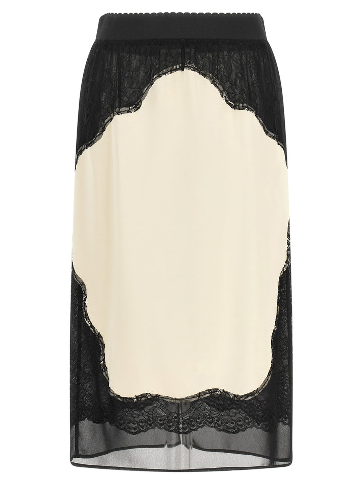 The Attico Bicolor Viscose Midi Skirt