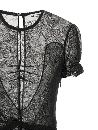 The Attico Black Polyamide Short Dress