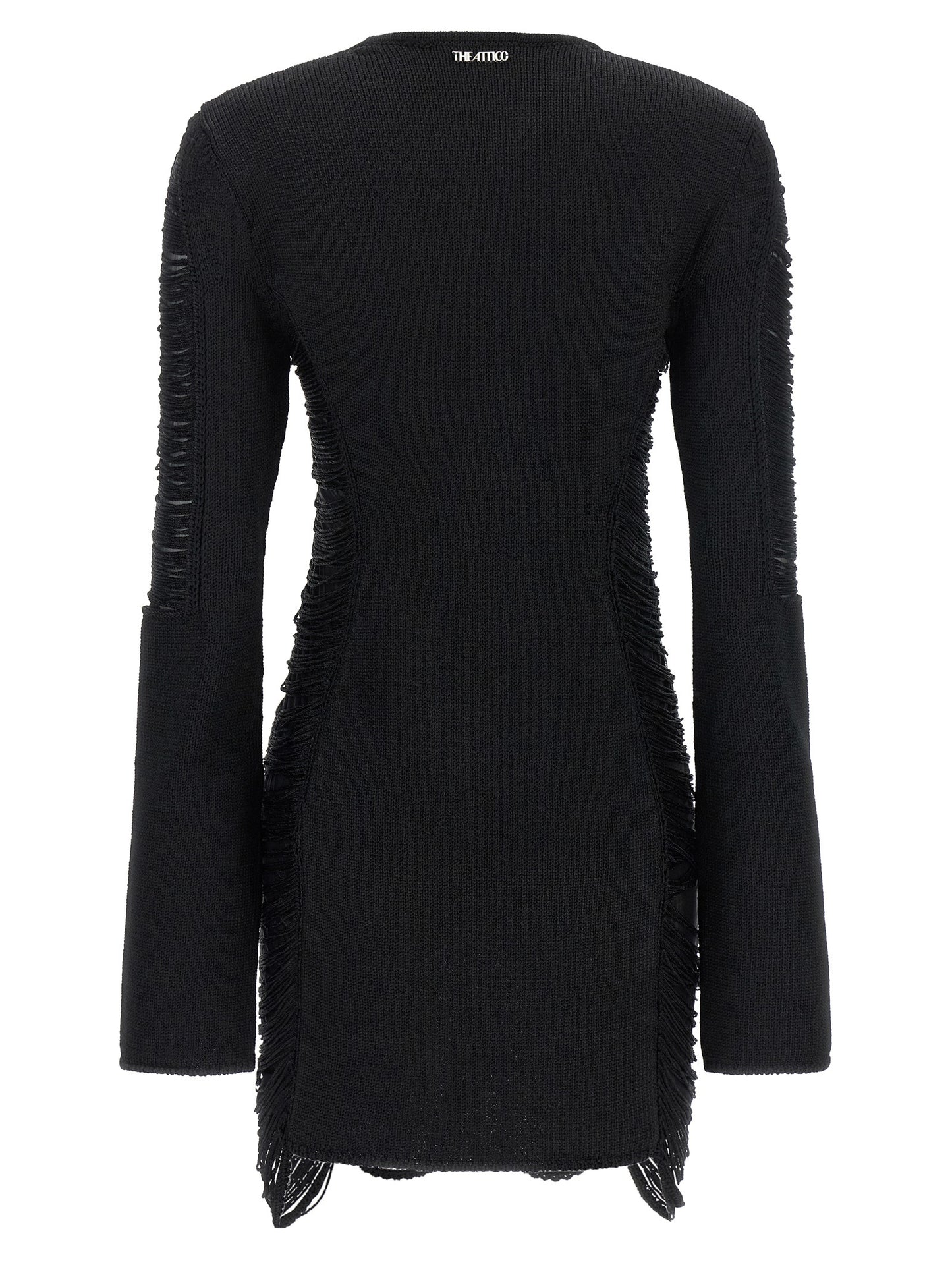 The Attico Black Viscose Short Dress