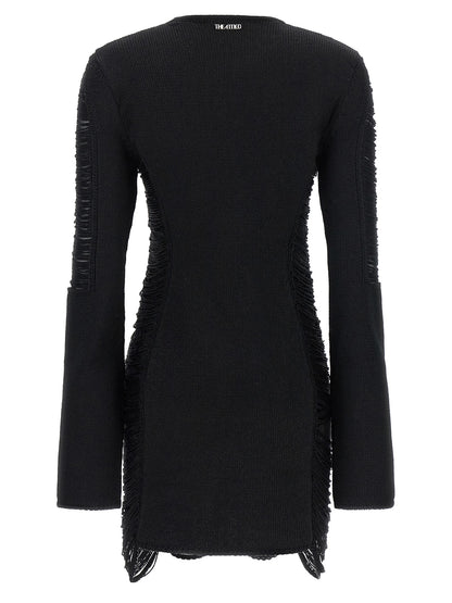 The Attico Black Viscose Short Dress