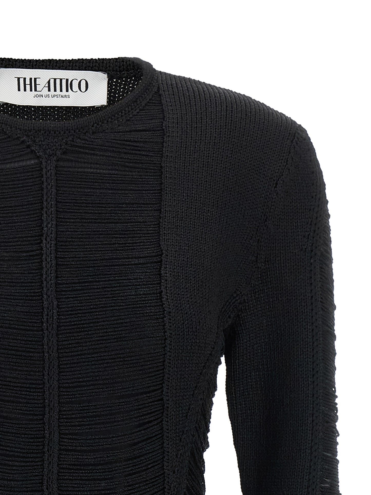 The Attico Black Viscose Short Dress