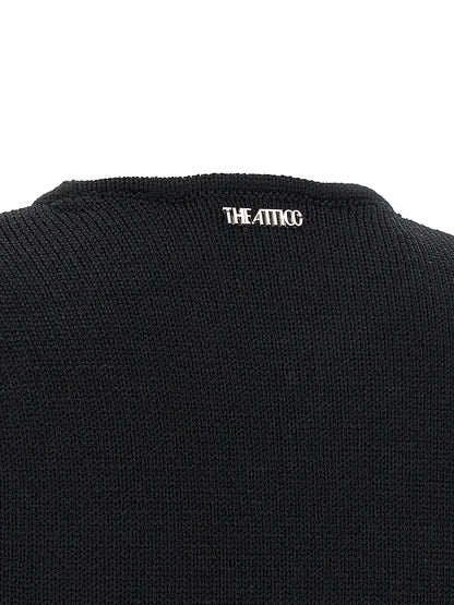 The Attico Black Viscose Short Dress