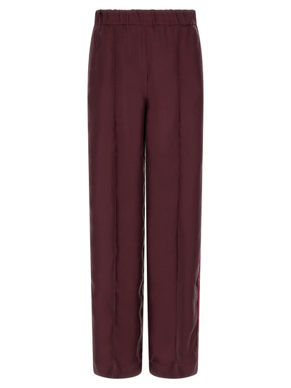 F.R.S. - FOR RESTLESS SLEEPERS Bordeaux Silk Casual Pants