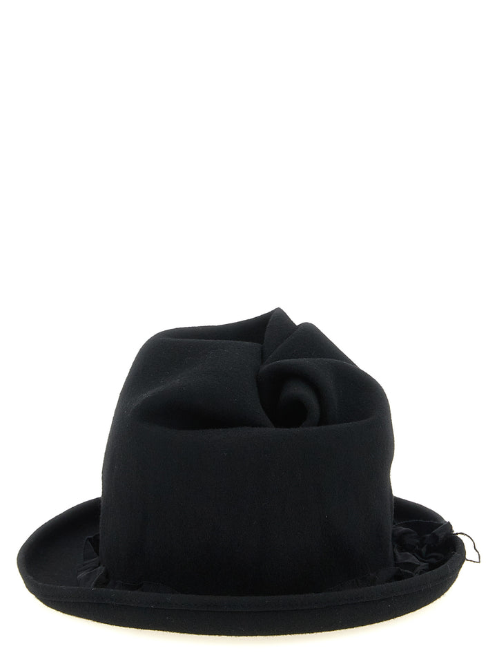 Yohji Yamamoto Black Wool Fedora