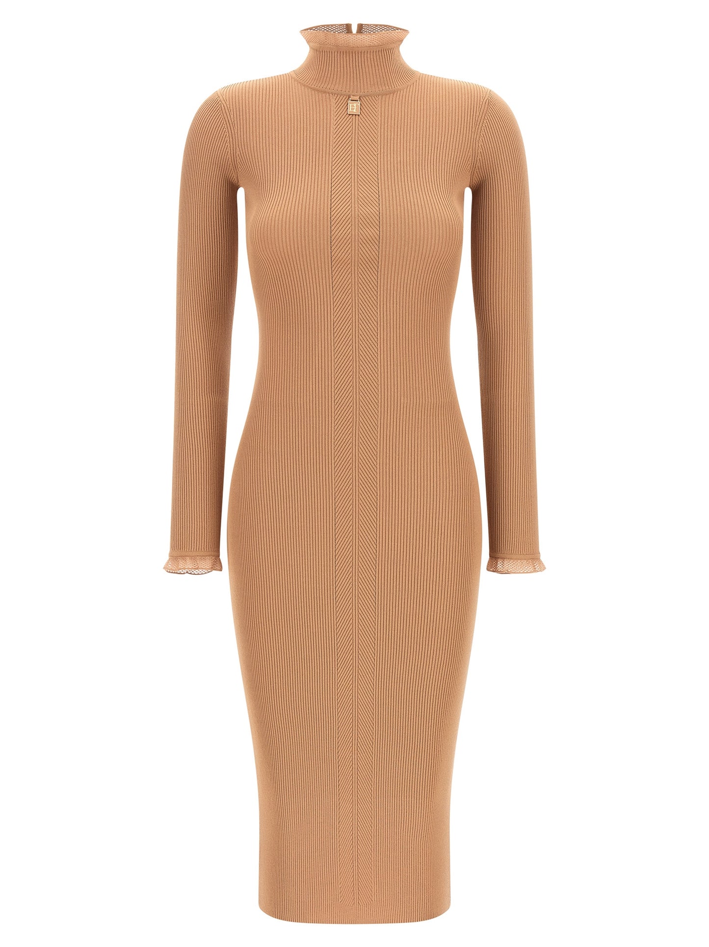 Elisabetta Franchi Beige Viscose Midi Dress