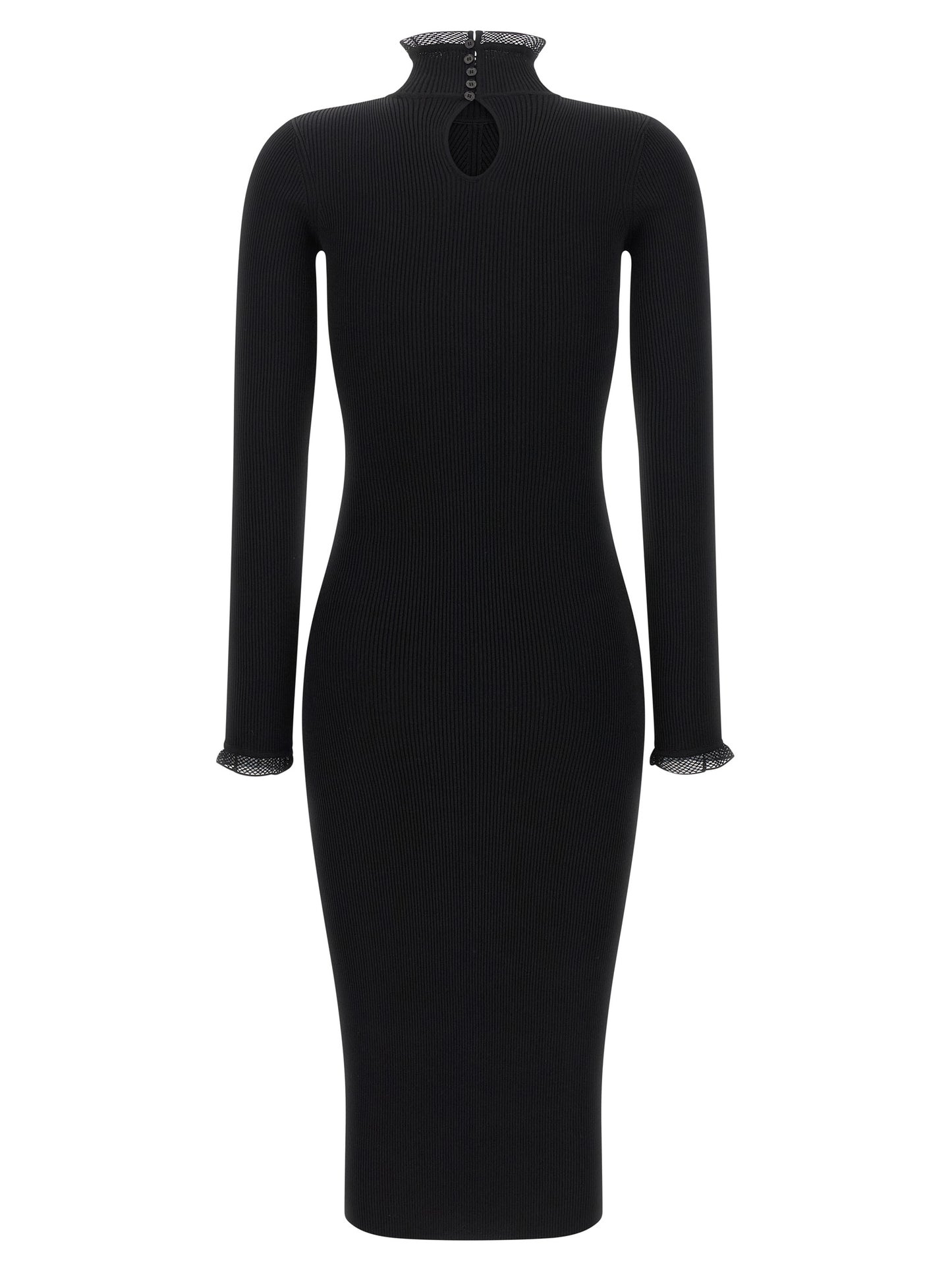 Elisabetta Franchi Black Viscose Midi Dress