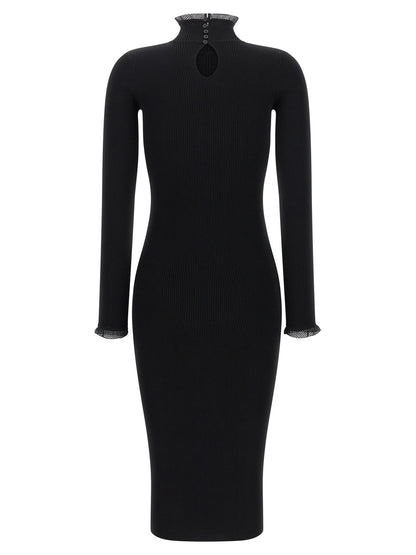 Elisabetta Franchi Black Viscose Midi Dress