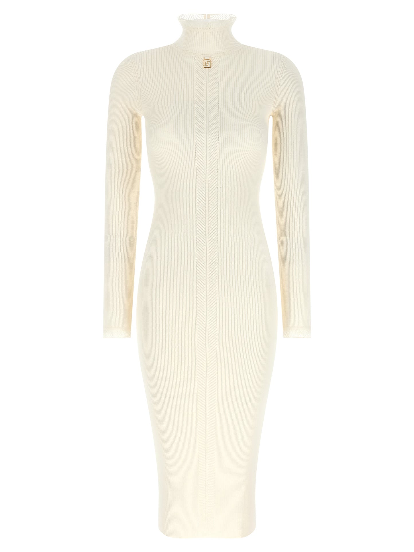 Elisabetta Franchi White Viscose Midi Dress
