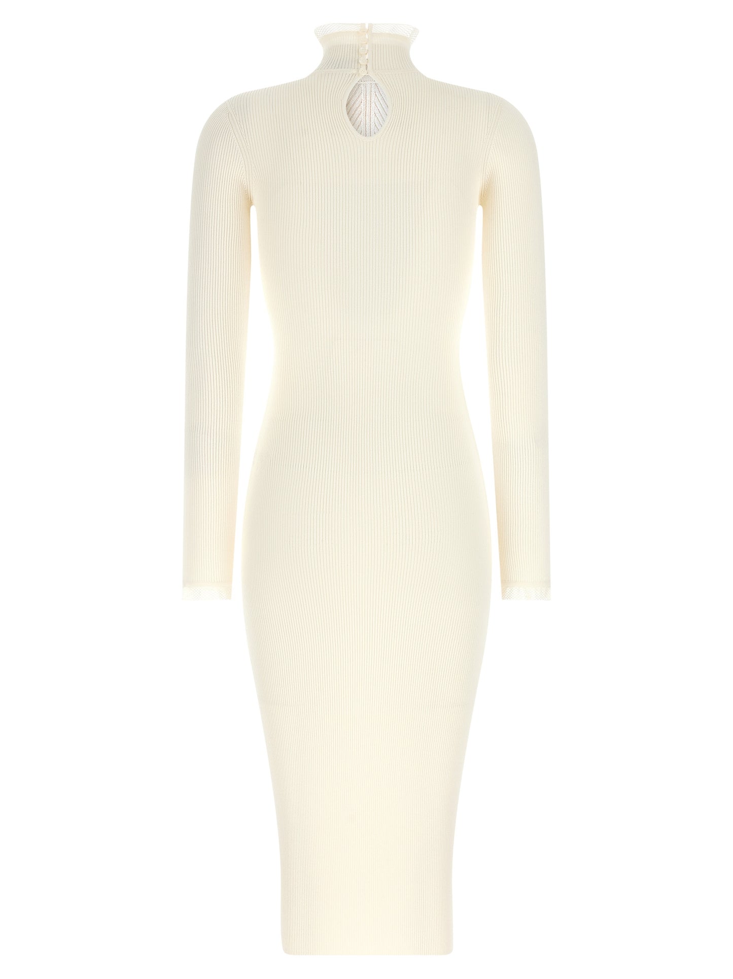 Elisabetta Franchi White Viscose Midi Dress