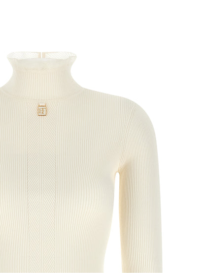 Elisabetta Franchi White Viscose Midi Dress