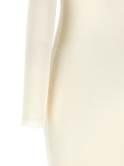 Elisabetta Franchi White Viscose Midi Dress