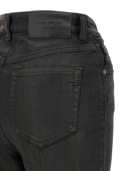 Diesel Black Cotton Slim Fit Jeans