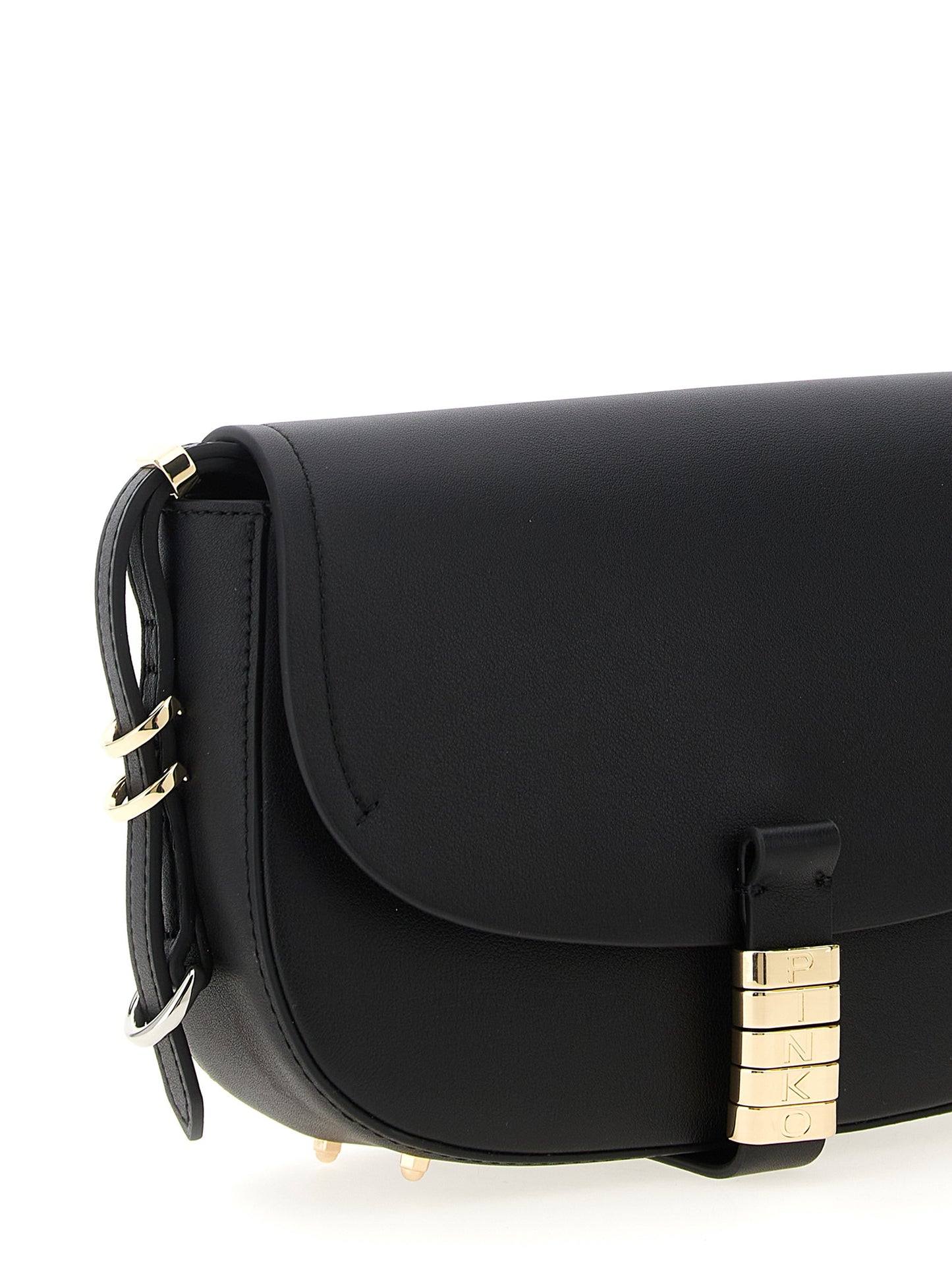 PINKO Black Calfskin Crossbody Bag