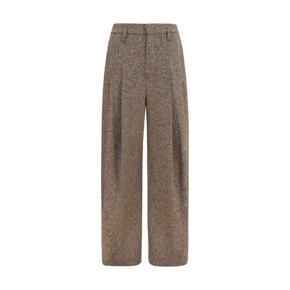 Brunello Cucinelli Brown Wool Oves Aries Casual Pants