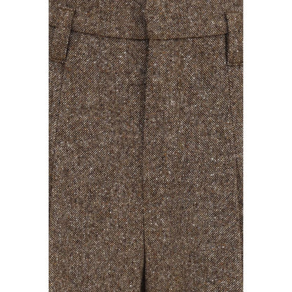 Brunello Cucinelli Brown Wool Oves Aries Casual Pants