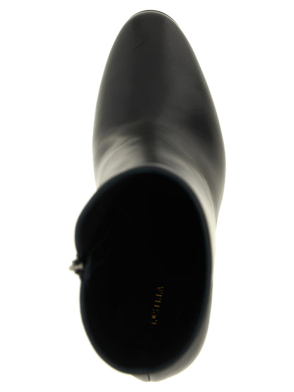 LE SILLA Black Lamb Leather Ankle Boots