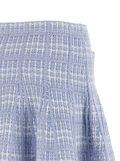 Self-Portrait Blue Cotton Long Skirt