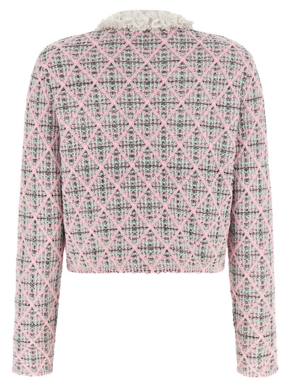 Self-Portrait Multicolor Cotton Cardigan