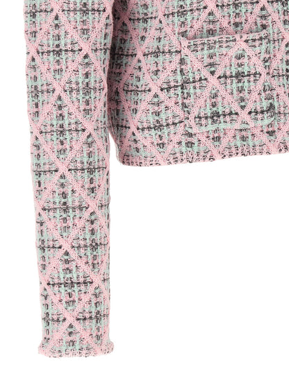 Self-Portrait Multicolor Cotton Cardigan