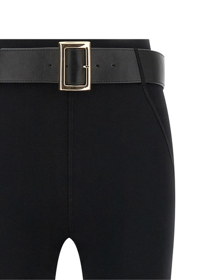 Self-Portrait Black Viscose Leggings