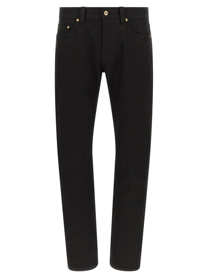 Versace Black Cotton Straight-Leg Jeans