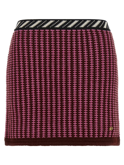 Versace Multicolor Virgin Wool Long Skirt