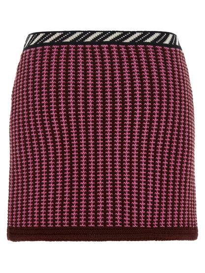 Versace Multicolor Virgin Wool Long Skirt