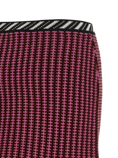 Versace Multicolor Virgin Wool Long Skirt