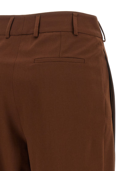 Alberto Biani Brown Wool Cropped Pants