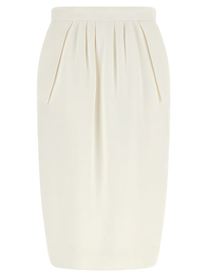 Stella McCartney White Polyester Midi Skirt