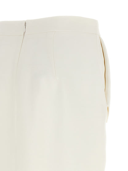 Stella McCartney White Polyester Midi Skirt
