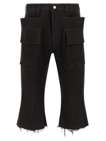 Rick Owens Black Cotton Cargo Pants