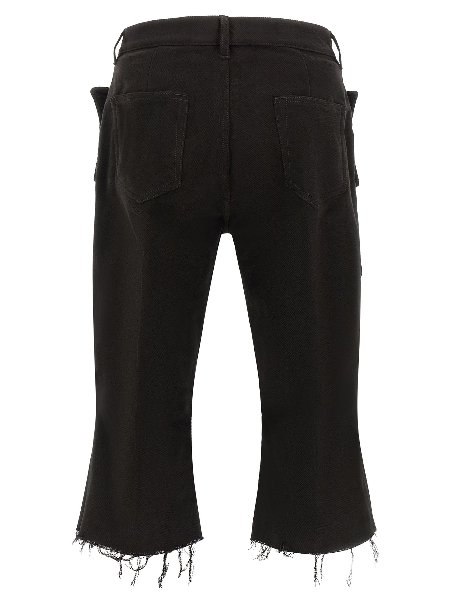 Rick Owens Black Cotton Cargo Pants