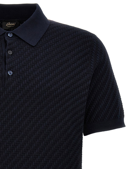 Brioni Blue Cotton Polo Shirt