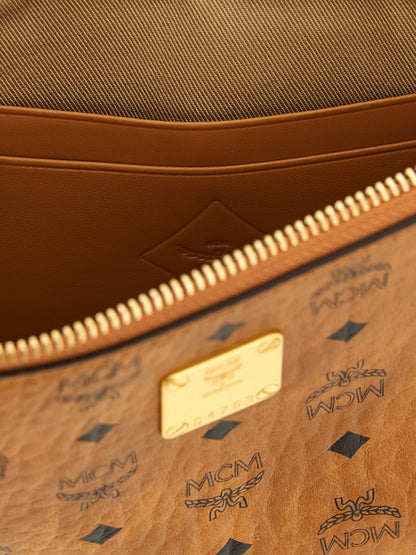 MCM Brown Polyethylene Clutch Bag