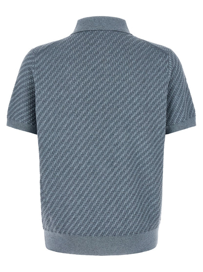 Brioni Blue Cotton Polo Shirt