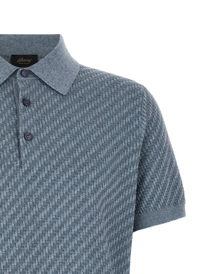 Brioni Blue Cotton Polo Shirt