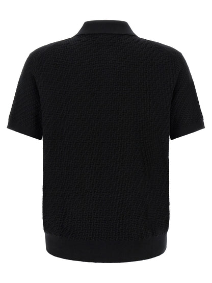 Brioni Black Cotton Polo Shirt
