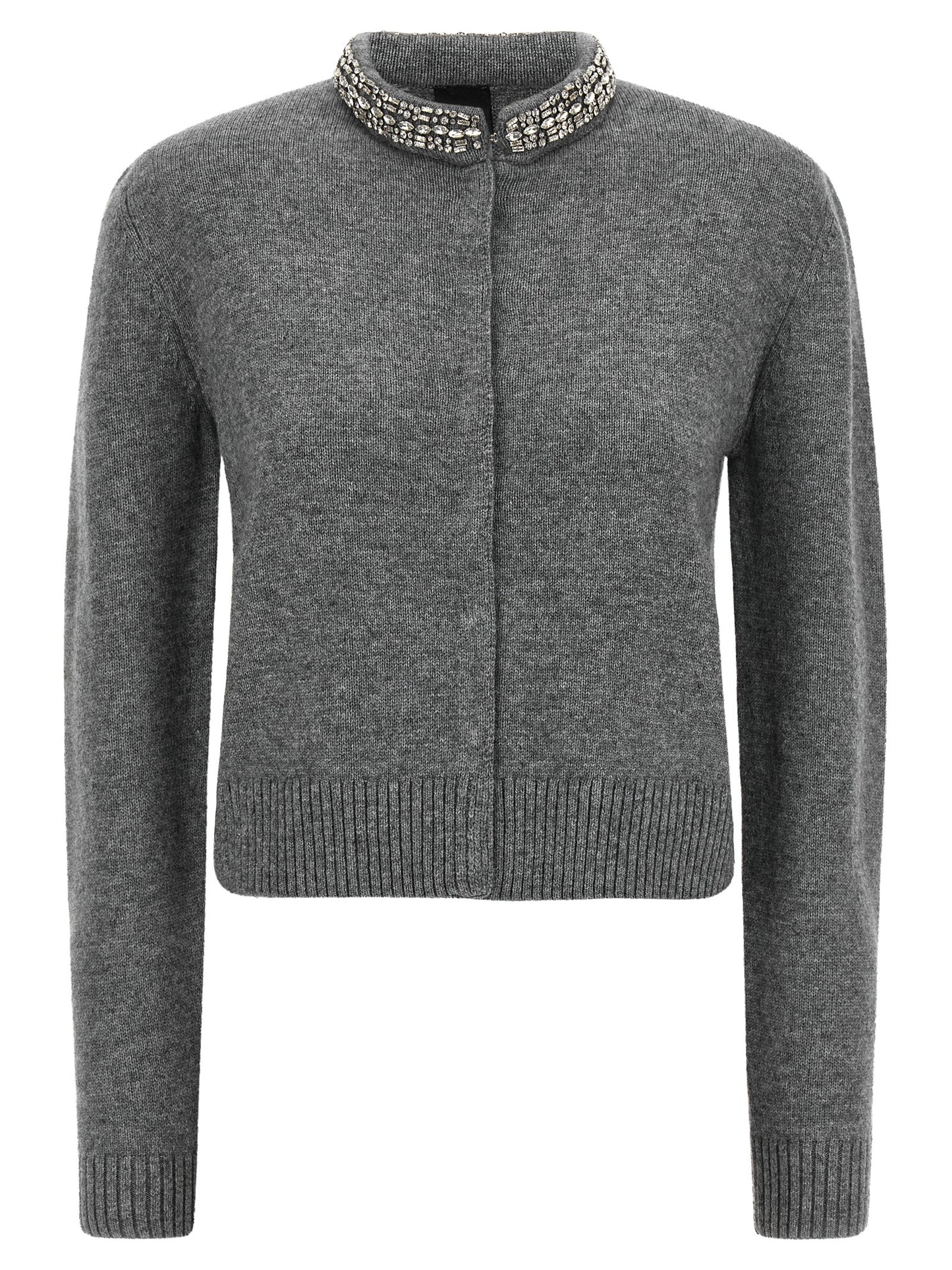PINKO Gray Wool Cardigan