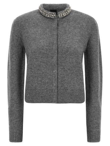 PINKO Gray Wool Cardigan