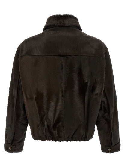 GIORGIO BRATO Brown Calfskin Leather Jacket