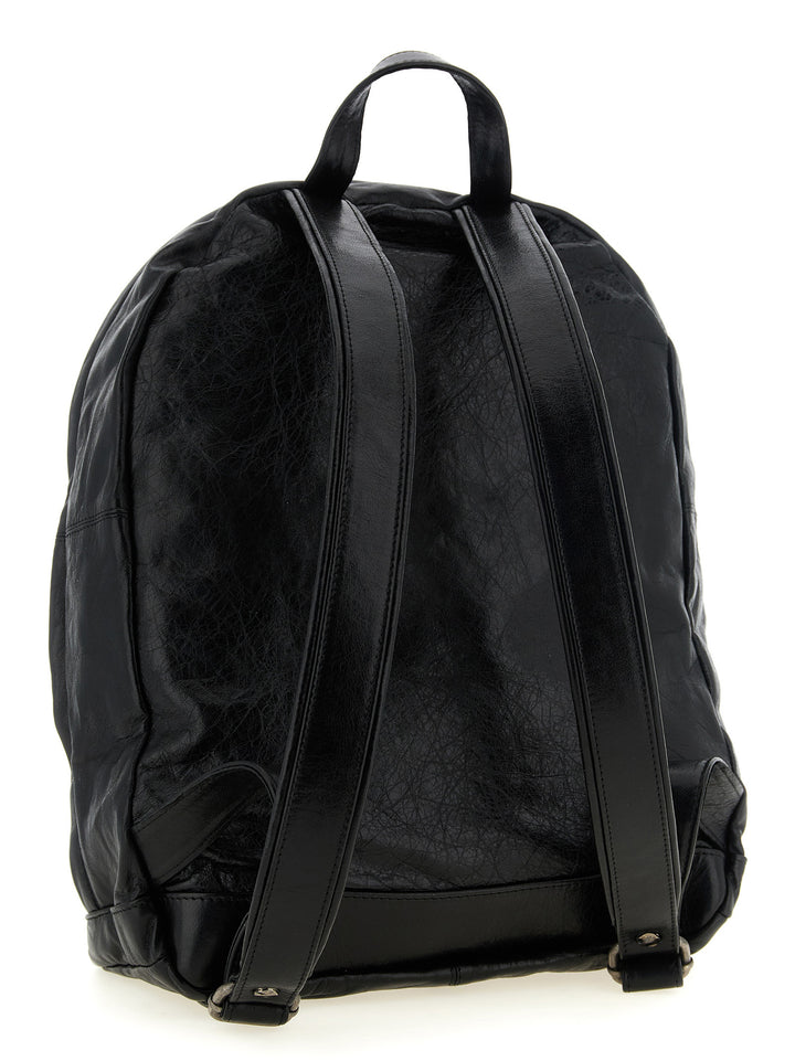 GIORGIO BRATO Black Lamb Leather Backpack
