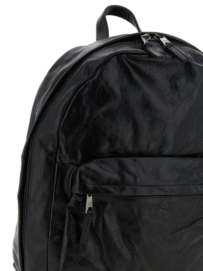GIORGIO BRATO Black Lamb Leather Backpack