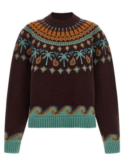 Alanui Brown Virgin Wool Cardigan