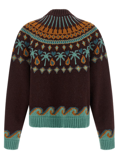 Alanui Brown Virgin Wool Cardigan