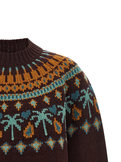 Alanui Brown Virgin Wool Cardigan