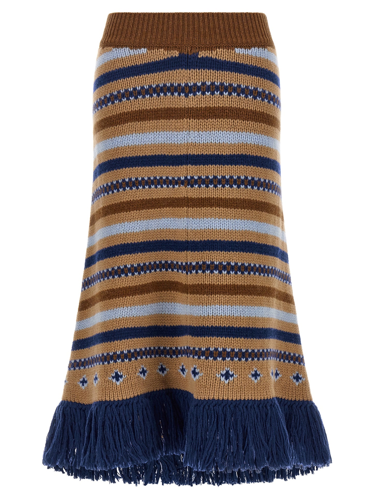 Alanui Multicolor Virgin Wool Midi Skirt